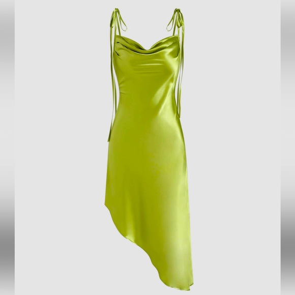 Cider Dresses Nwt Cider Green Satin Dress Poshmark